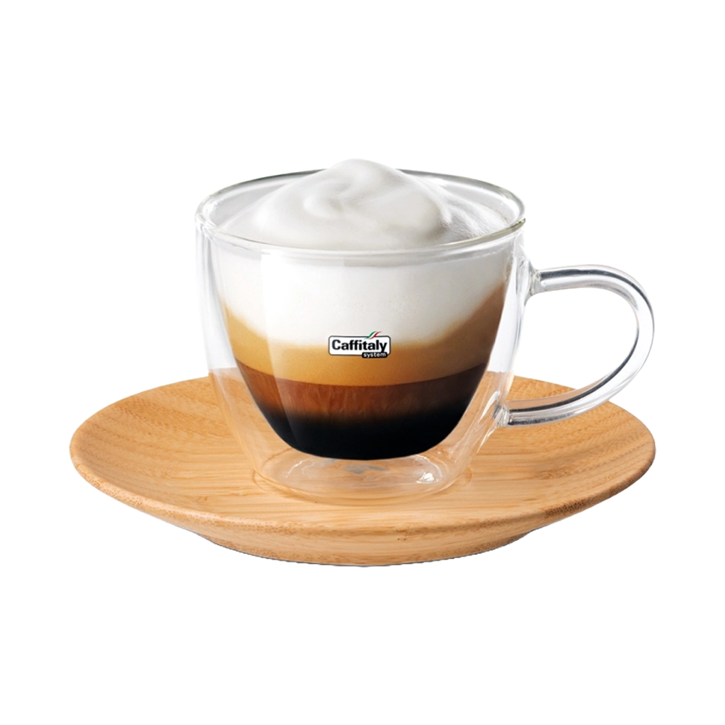 Tazze per Cappuccino con Piattini in Bamboo Caffitaly Dani Coffee Shop