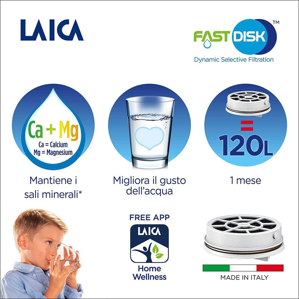 Bottiglia Glassmart Laica + 1 Filtro 120l Laica Dani Coffee Shop