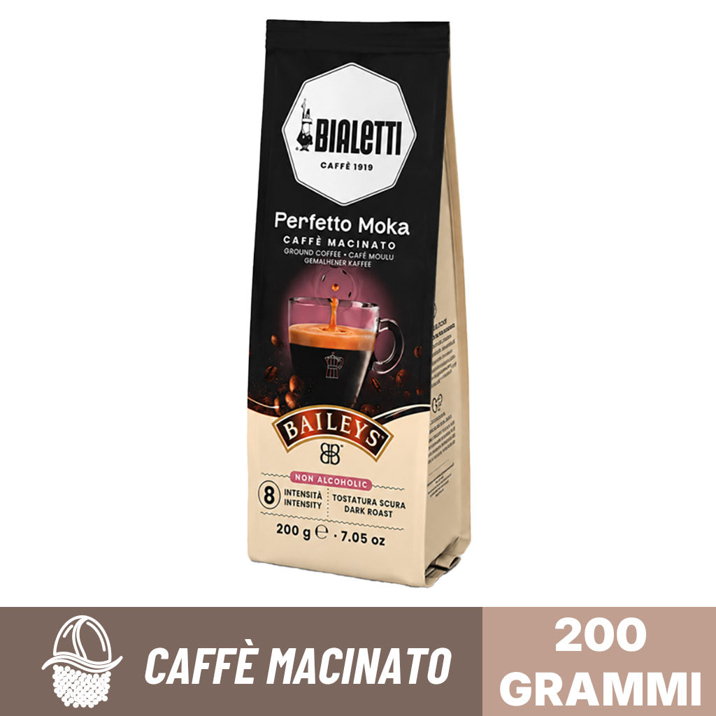 Fronte confezione caffè macinato baileys perfetto moka