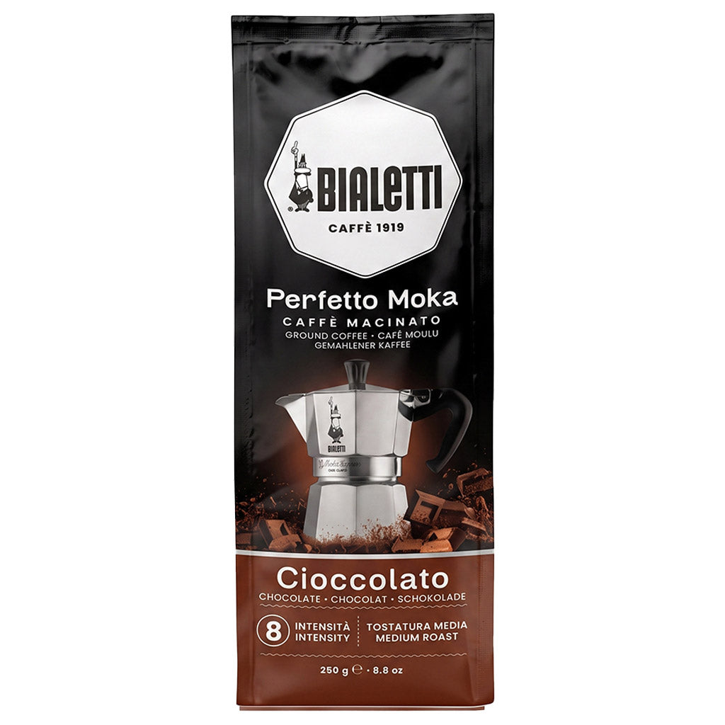 vista frontale caffè macinato perfetto moka cioccolato