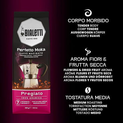 profilo aromatico perfetto moka pregiato 100% arabica