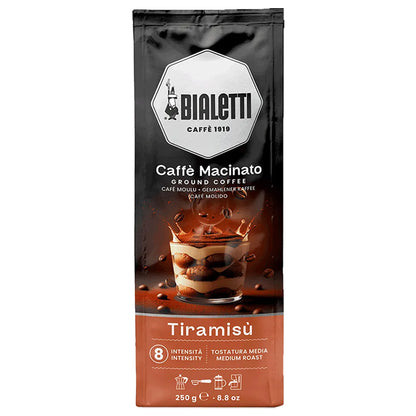 vista frontale caffè macinato universale tiramisu