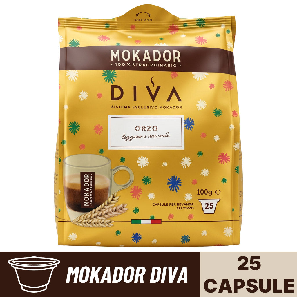 Confezione singola da 25 capsule Mokador Diva orzo