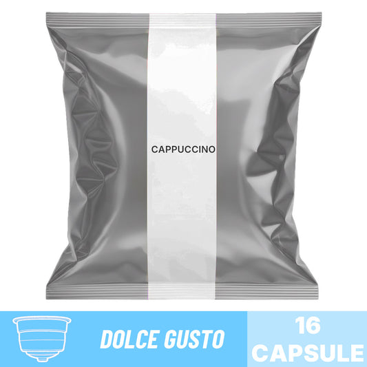Capsule Cappuccino 8 Caffè compatibili Nescafé Dolce Gusto: sacchetto da 16 capsule per bevanda