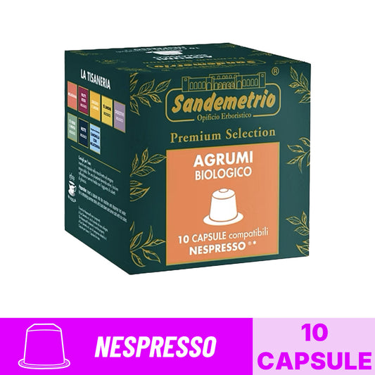 Capsule infuso agrumi Sandemetrio compatibili Nespresso: astuccio da 10 capsule