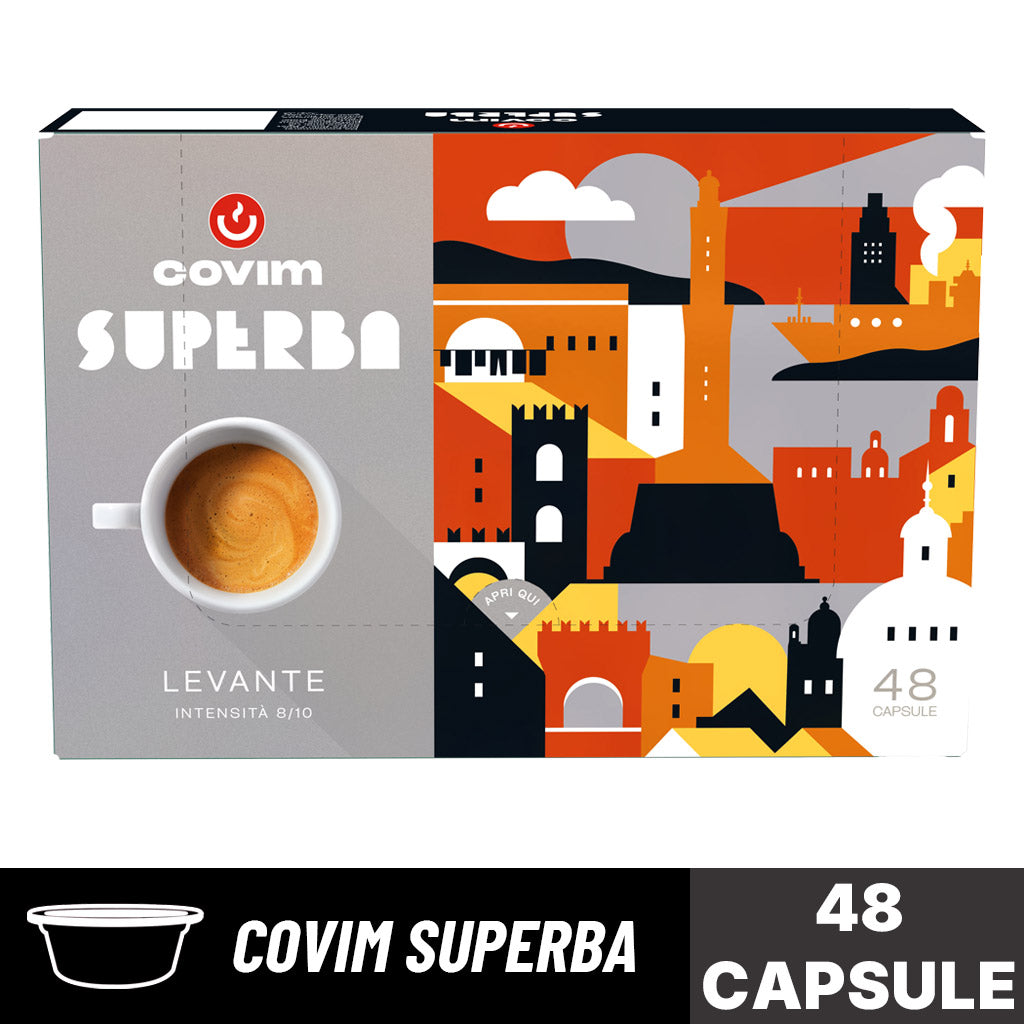 Capsule caffè Covim Superba Levante: scatola da 48 capsule originali