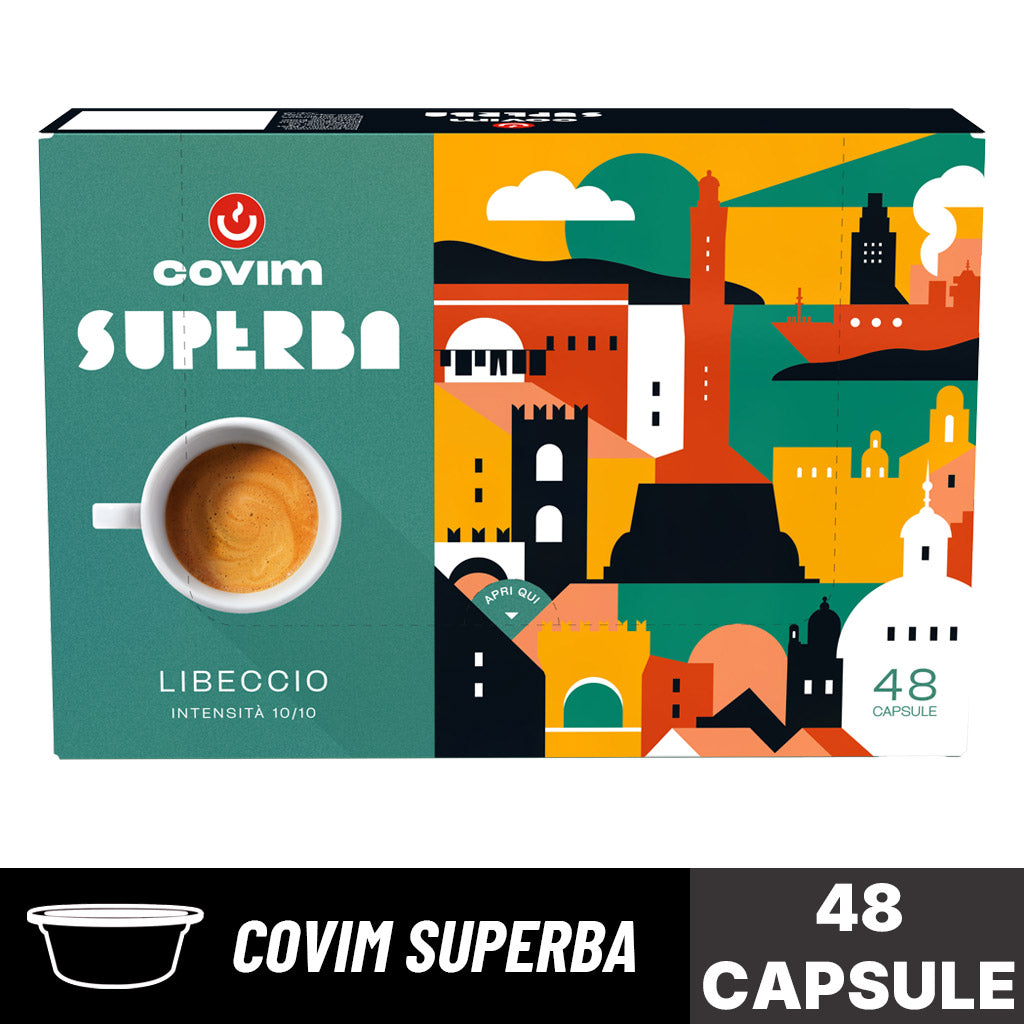 Capsule caffè Covim Superba Libeccio: scatola da 48 capsule originali