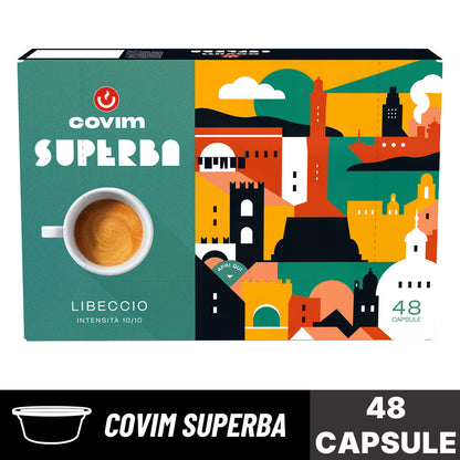 Capsule caffè Covim Superba Libeccio: scatola da 48 capsule originali