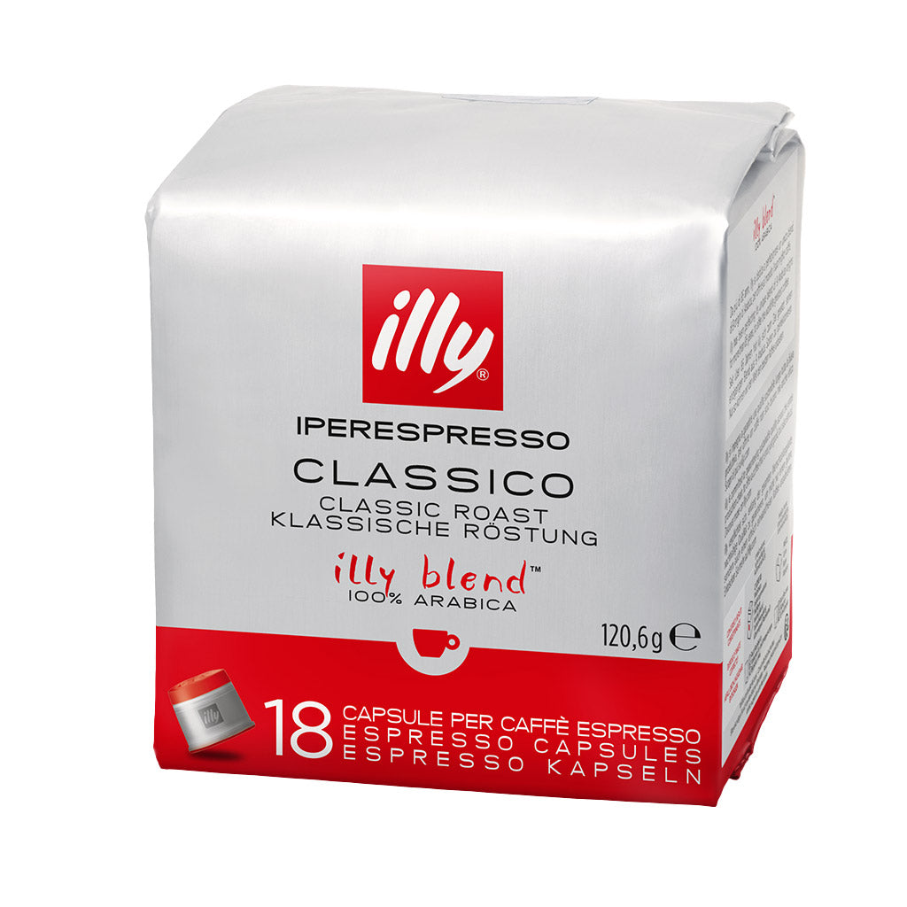 Confezione da 18 capsule per caffè espresso Illy Iperespresso Classico Classic Roast 100% Arabica.