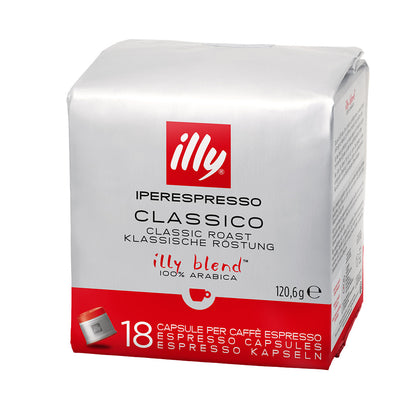 Confezione da 18 capsule per caffè espresso Illy Iperespresso Classico Classic Roast 100% Arabica.