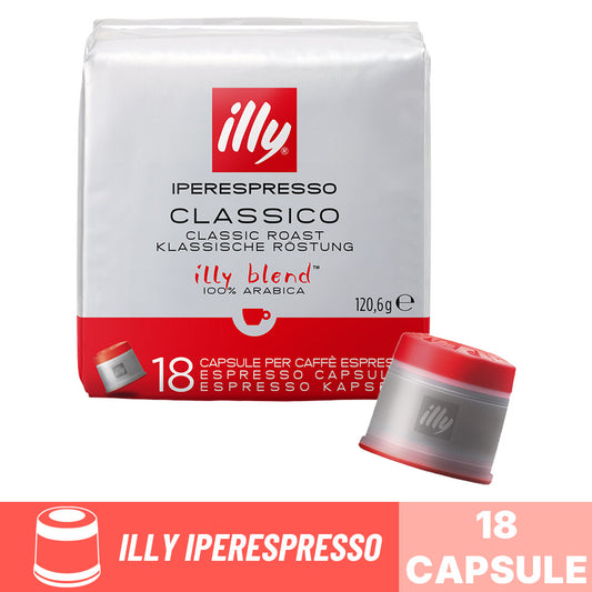 Capsule caffè Illy Iperespresso Classico: confezione da 18 capsule originali 100% Arabica tostatura classica