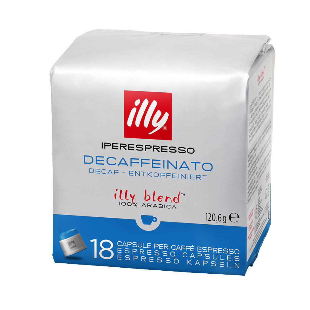Confezione da 18 capsule per caffè espresso Illy Iperespresso Decaffeinato 100% Arabica.