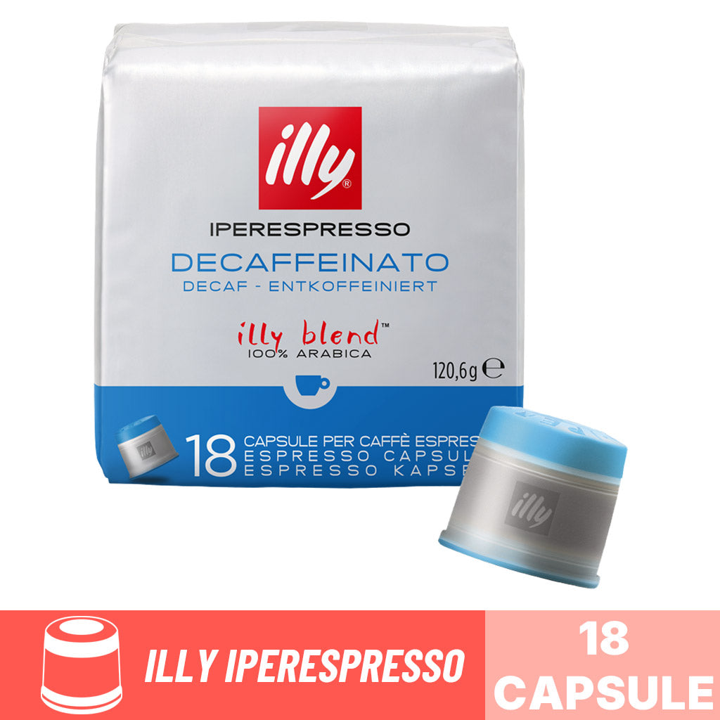 Capsule caffè Illy Iperespresso Decaffeianto: confezione da 18 capsule originali 100% Arabica