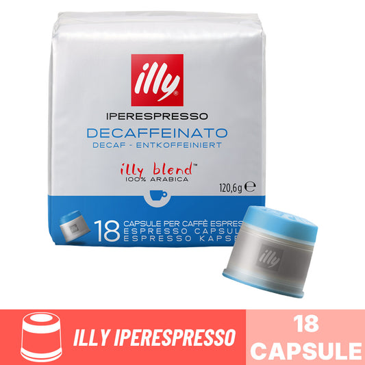 Capsule caffè Illy Iperespresso Decaffeianto: confezione da 18 capsule originali 100% Arabica