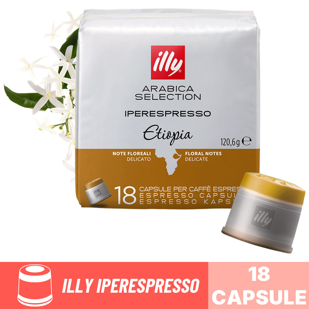 Capsule caffè Illy Iperespresso Arabica Selection Etiopia: confezione da 18 capsule con note floreali