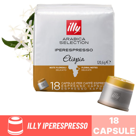 Capsule caffè Illy Iperespresso Arabica Selection Etiopia: confezione da 18 capsule con note floreali