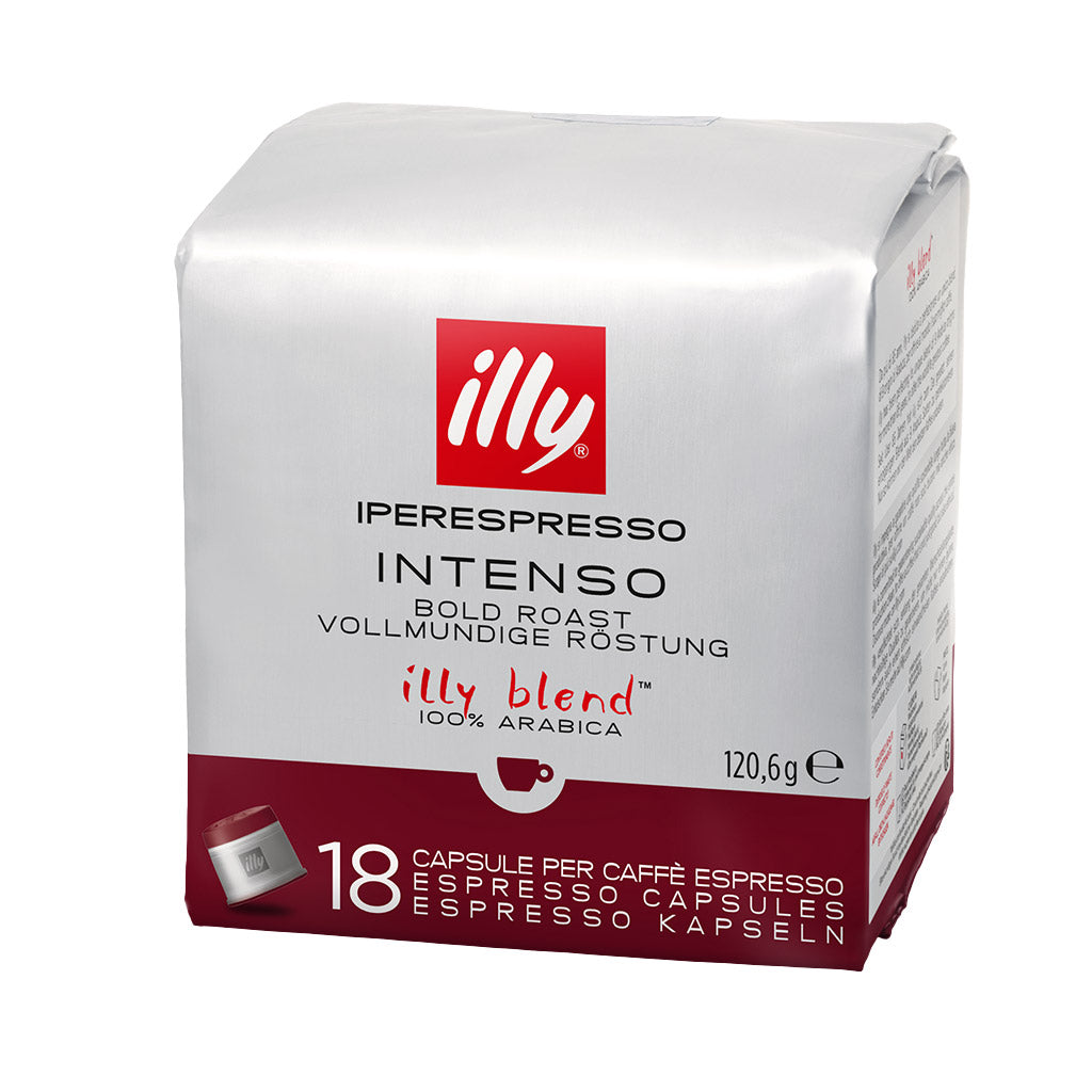 Confezione da 18 capsule per caffè espresso Illy Iperespresso Intenso Bold Roast 100% Arabica.