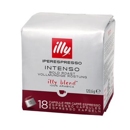 Confezione da 18 capsule per caffè espresso Illy Iperespresso Intenso Bold Roast 100% Arabica.