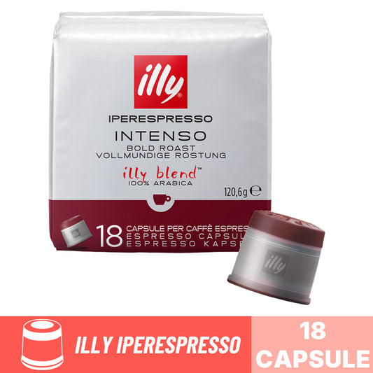 Capsule caffè Illy Iperespresso Intenso: confezione da 18 capsule originali 100% Arabica tostatura intensa