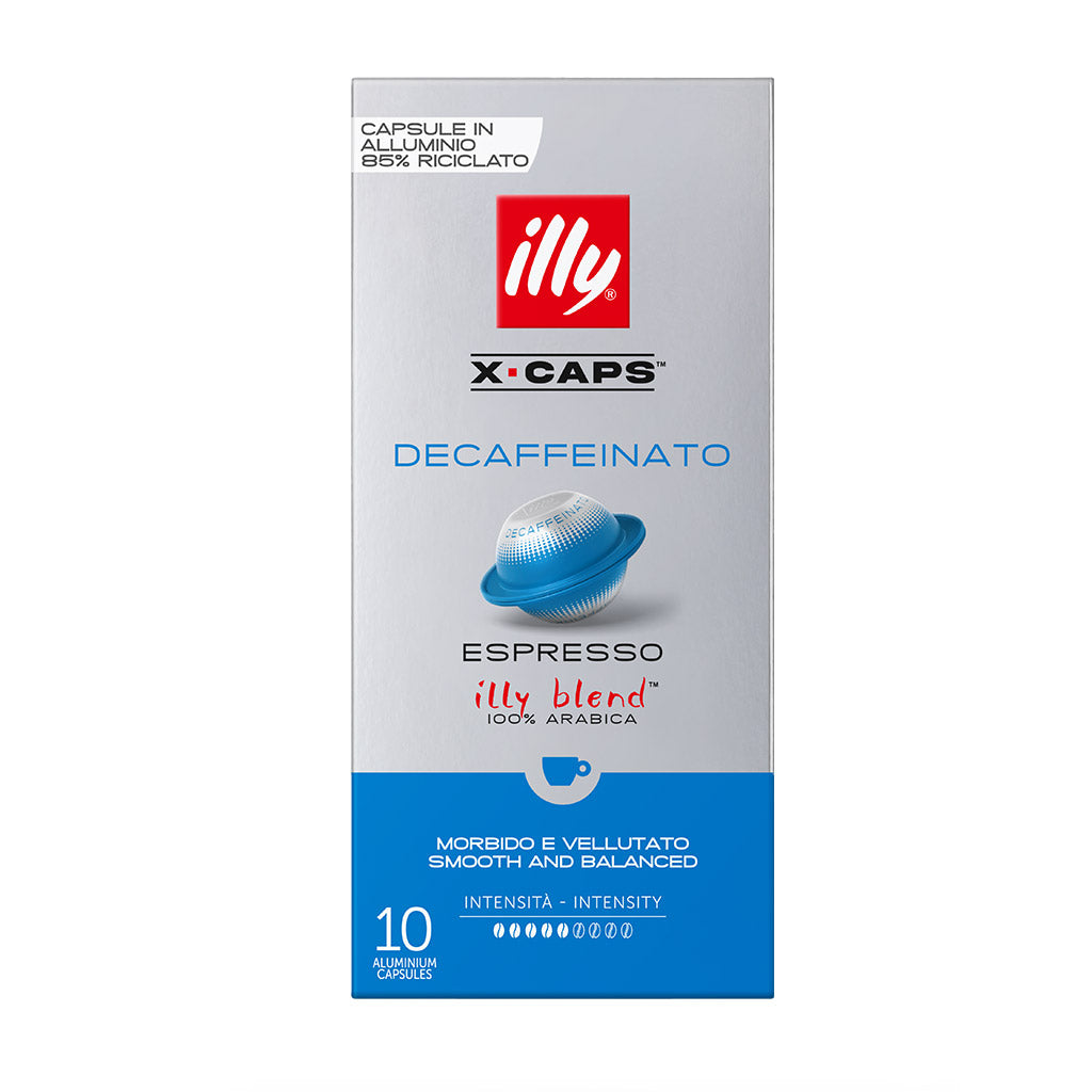 frontale confezione illy decaffeinato x-caps 10 capsule alluminio