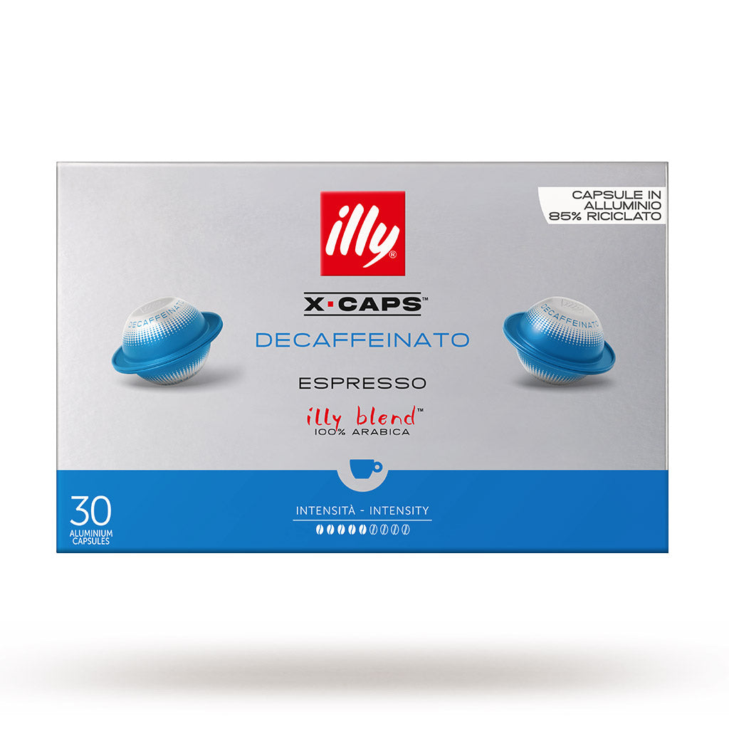 frontale confezione illy decaffeinato x-caps 30 capsule alluminio