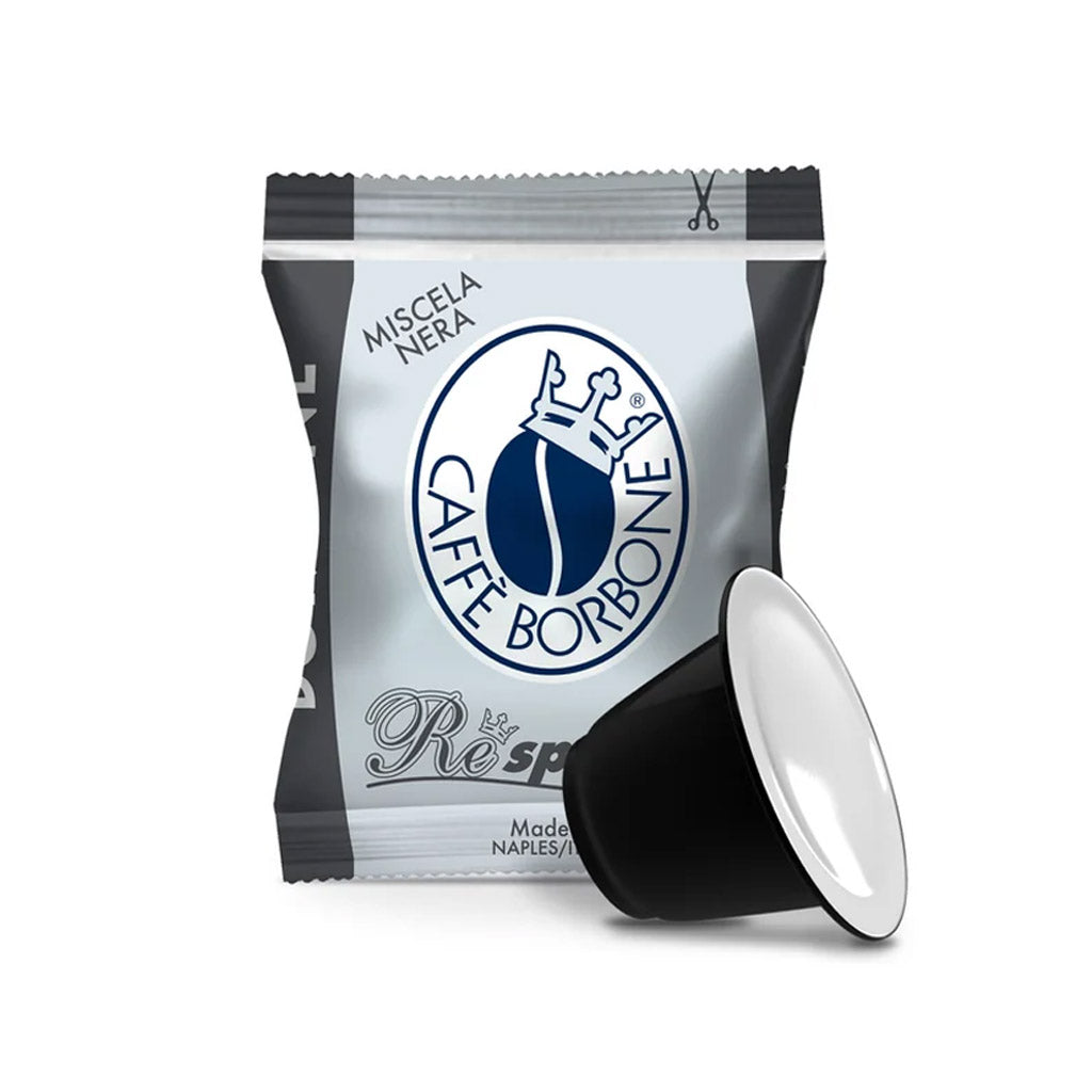 Bustina e capsula Caffè Borbone Miscela Nera linea Respresso compatibile macchine Nespresso.