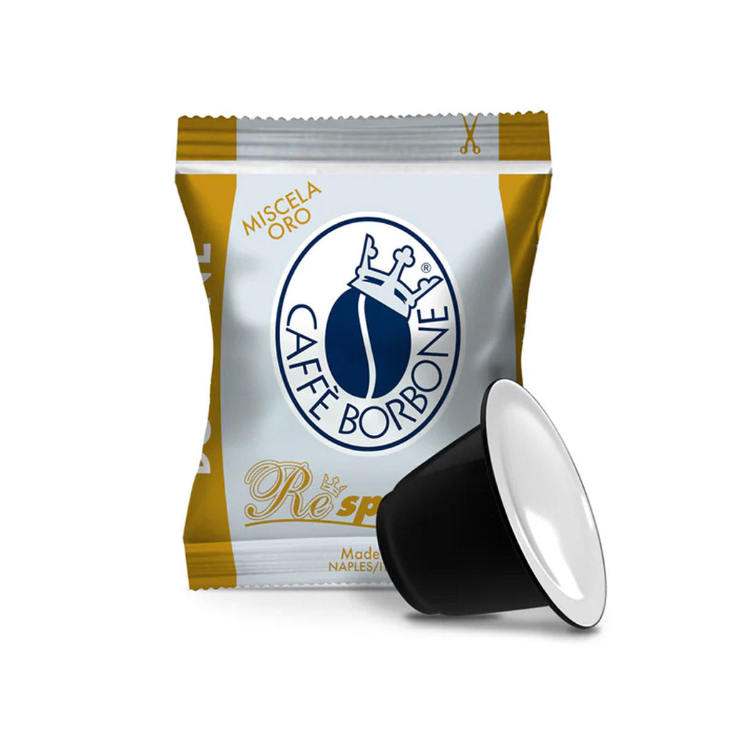Bustina e capsula Caffè Borbone Miscela Oro linea Respresso compatibile macchine Nespresso.