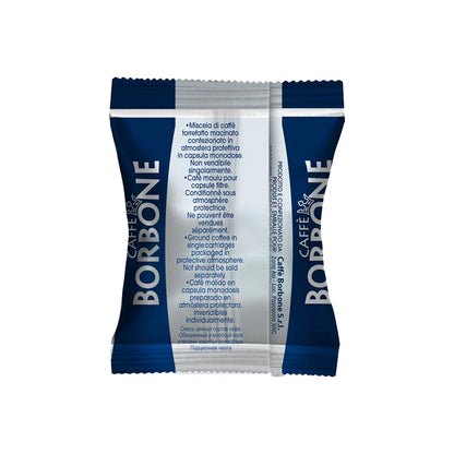 Retro bustina monodose protettiva capsula Caffè Borbone Miscela Blu compatibile Nespresso.