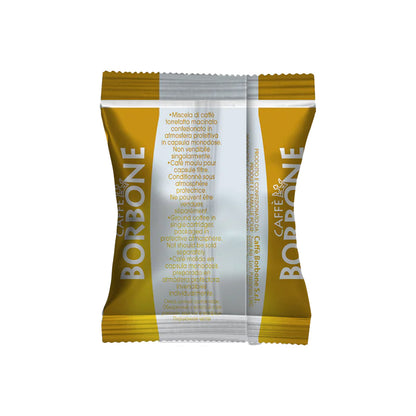 Retro bustina monodose protettiva capsula Caffè Borbone Miscela Oro compatibile Nespresso.