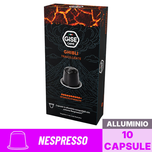 GISE Caffè Nespresso Ghibli – confezione da 10 capsule di caffè in alluminio