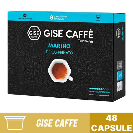 GISE Caffè Technology Marino – confezione da 48 capsule di caffè  decaffeinato