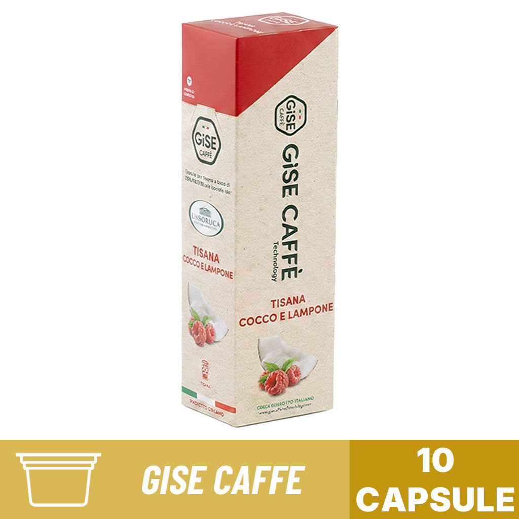 GISE Caffè Technology Tisana Cocco e Lampone – confezione da 10 capsule per tisana
