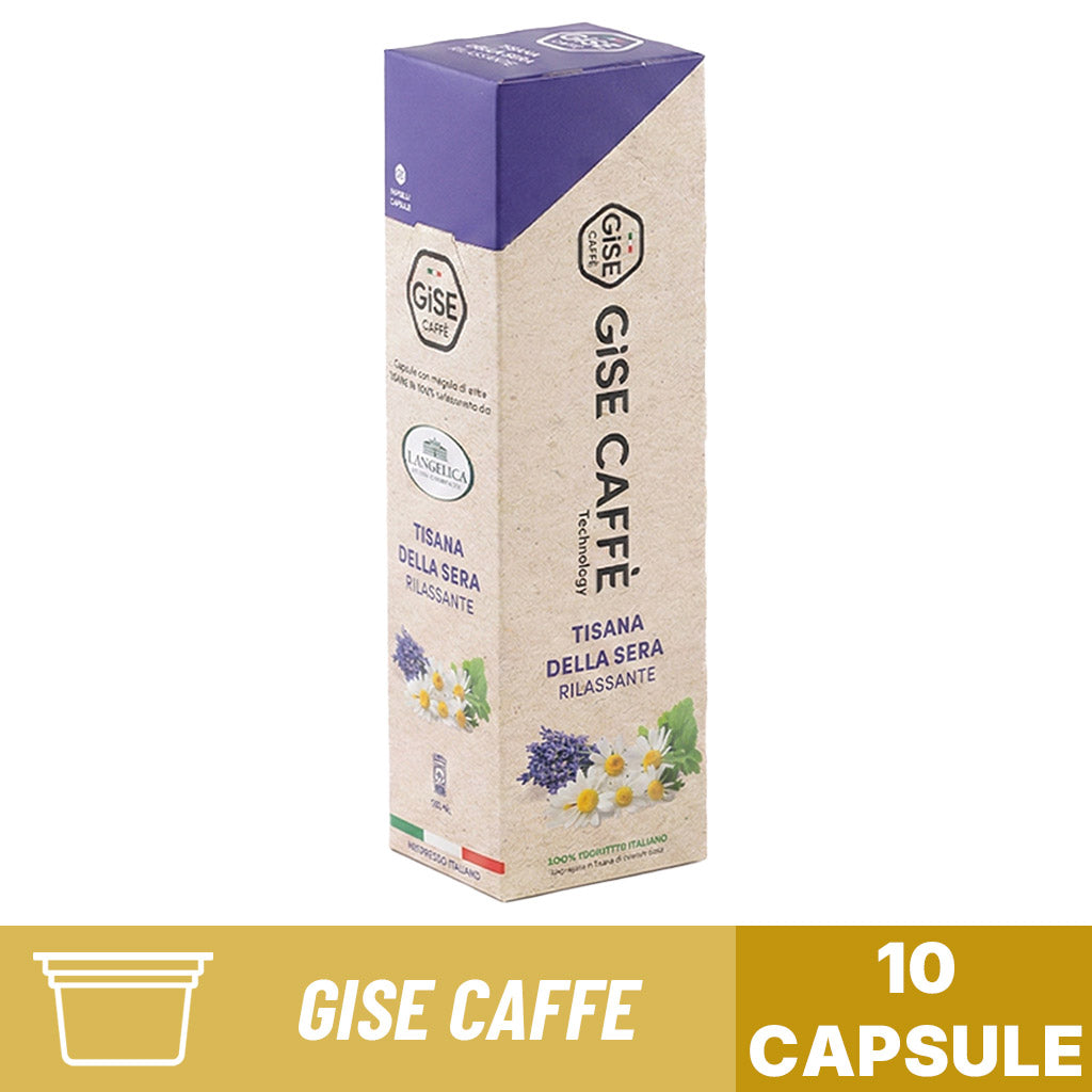GISE Caffè Technology Tisana della Sera – confezione da 10 capsule per tisana rilassante