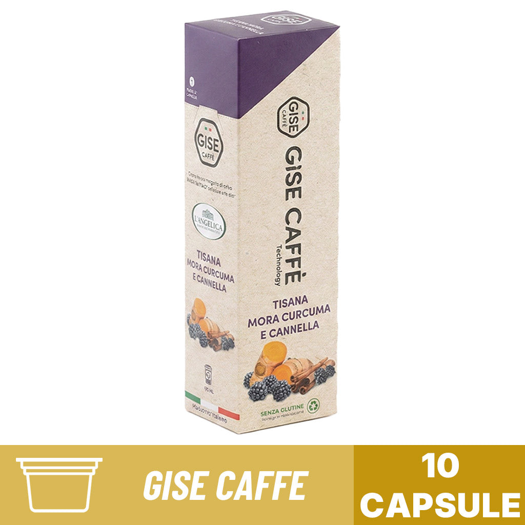 GISE Caffè Technology Tisana Mora Curcuma e Cannella – confezione da 10 capsule per tisana